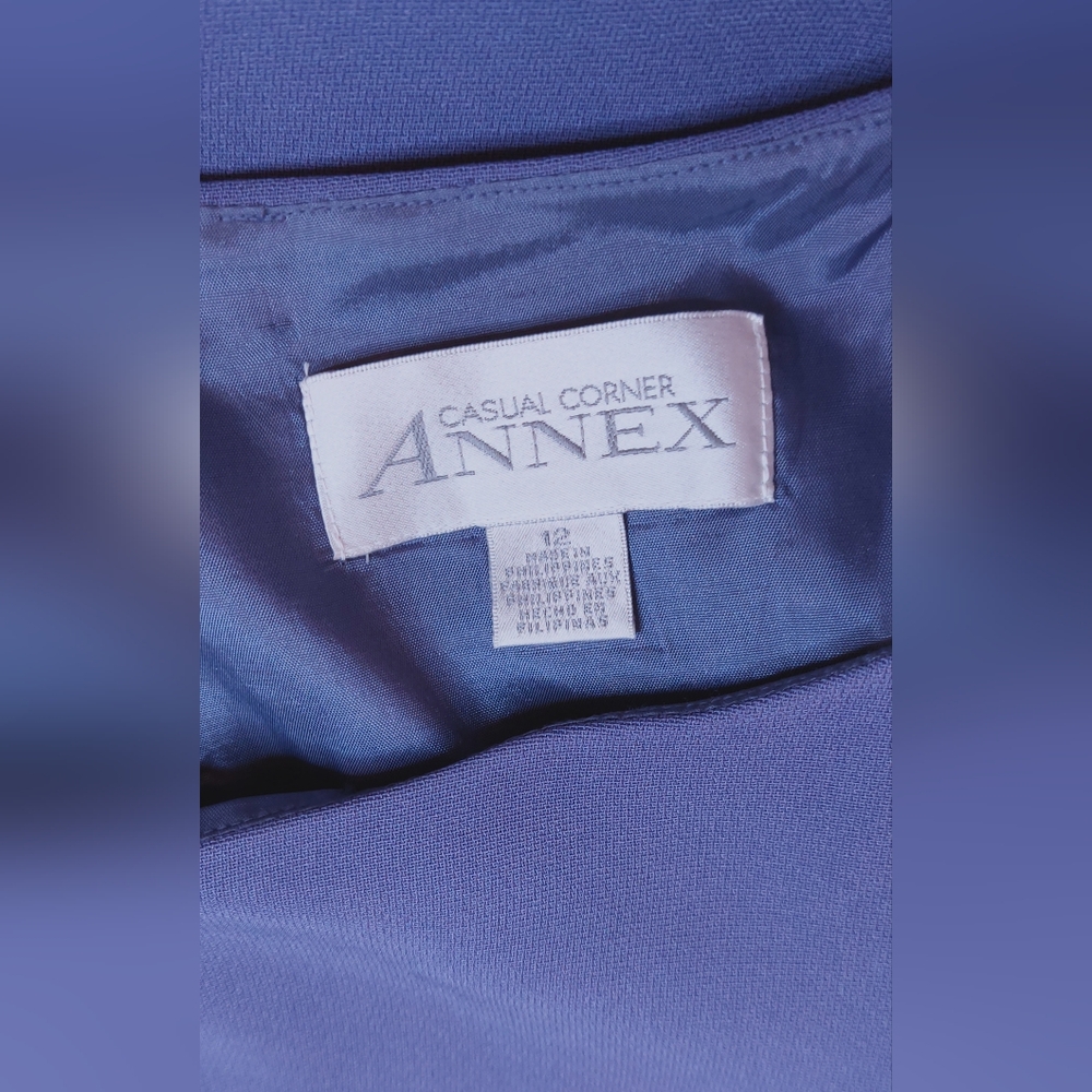 Casual Corner Purple Sleeveless Belted Sheath Dress Size 12 Lined Career Slit - Picture 8 of 14